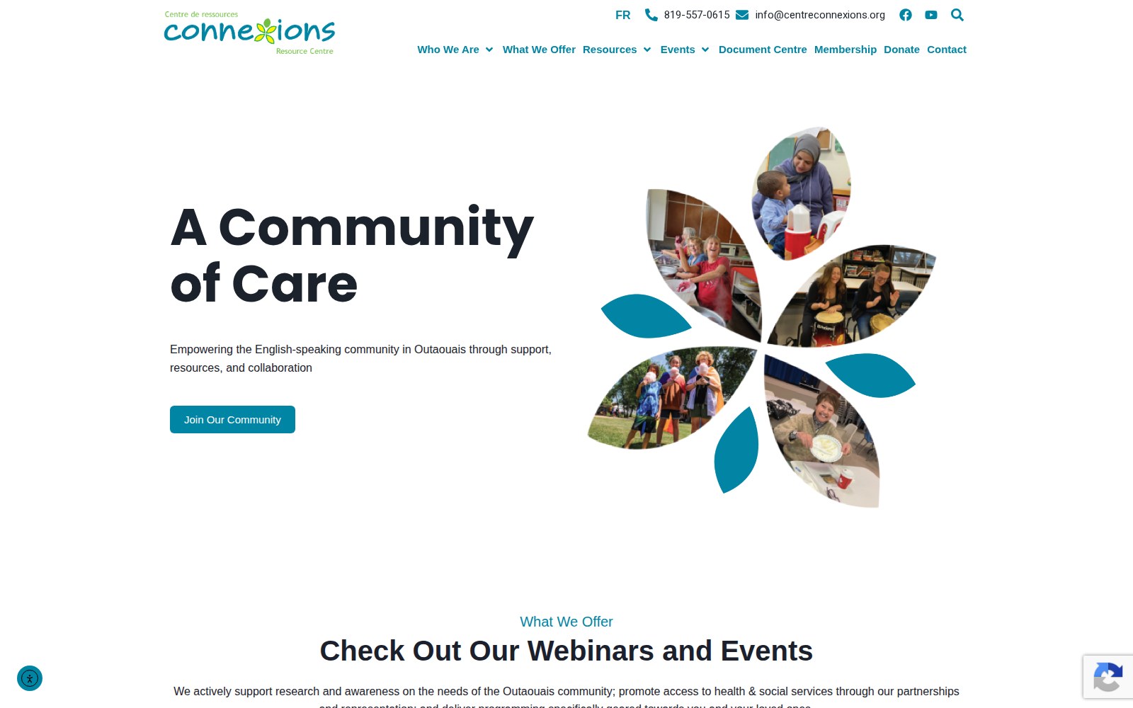 Capture d’écran du site Connexions Resource Centre