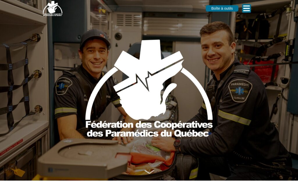 Capture d’écran du site Fédération des coopératives des paramédics du Québec
